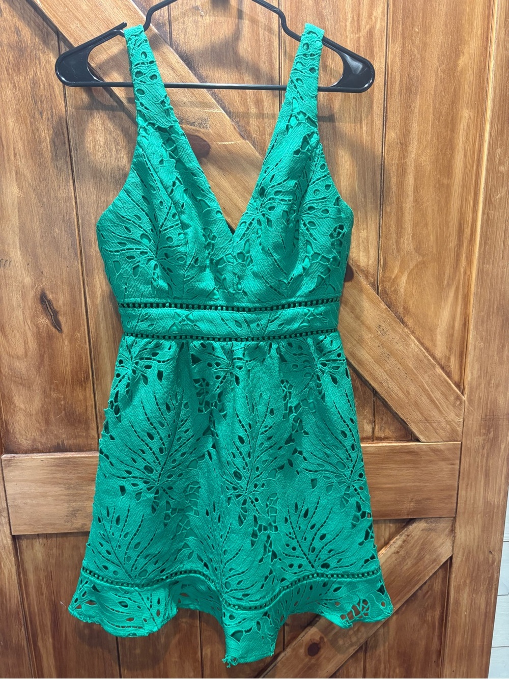 Minuet Petite Green Lace Midi Dress Small